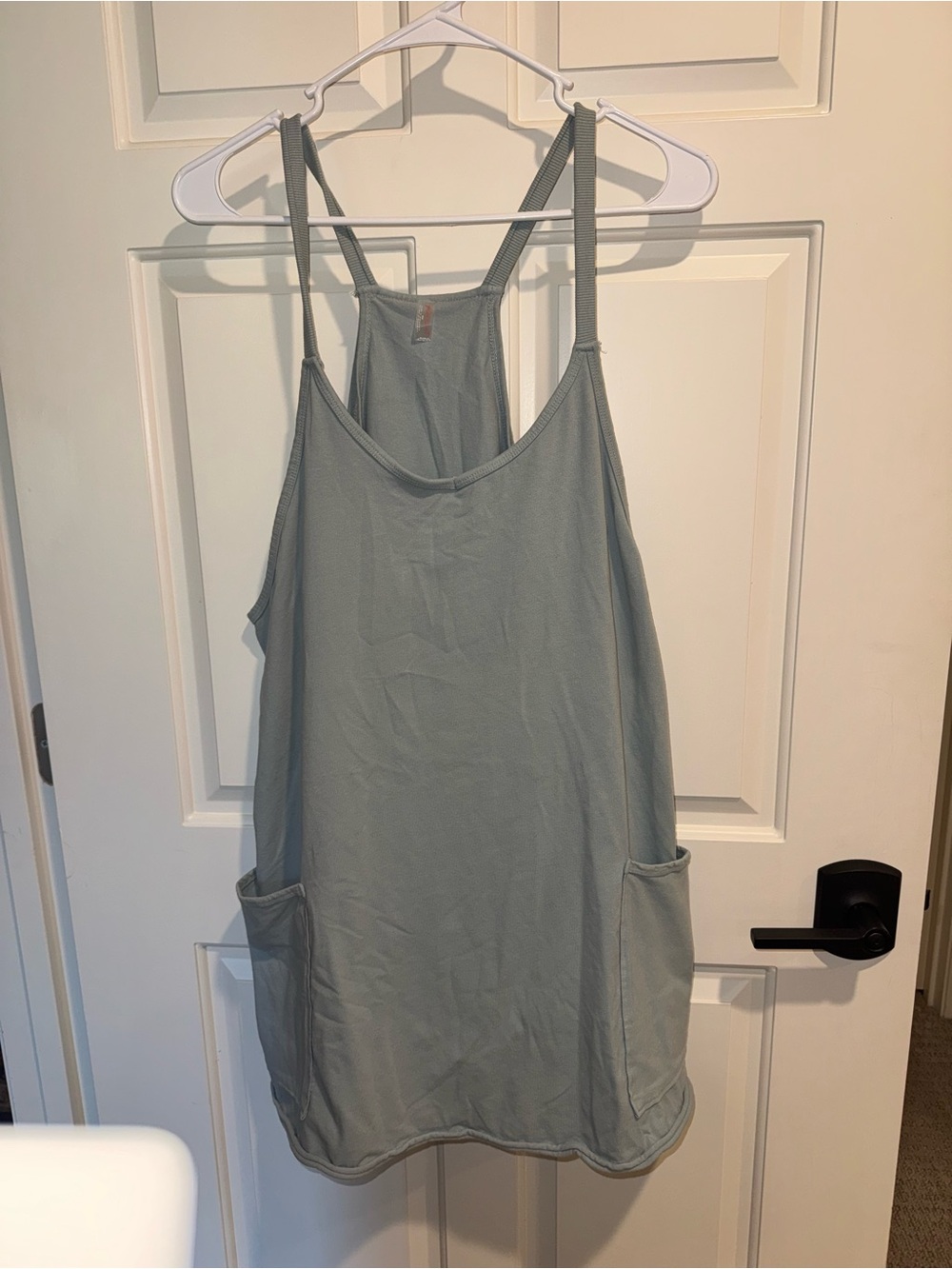 FP Movement by Free People Sage Green Mini Tank Dress with Pockets medium